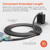 Chunky180° 100W USB-C to USB-C Rugged Fast Charge Cable | 12ft | Black