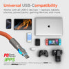 Chunky180° 100W USB-C to USB-C Rugged Fast Charge Cable | 6ft | Orange