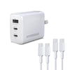 45W PD Wall Charger +6ft & 3ft C to C | White