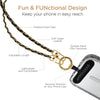 HyperGear TECHcessories | Universal Crossbody Phone Strap | Gold Chain with Black Vegan Leather