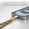 HyperGear TECHcessories | Universal Crossbody Phone Strap | Gold Chain with Black Vegan Leather