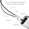 HyperGear TECHcessories | Universal Crossbody Phone Strap | Silver Chain with Black Vegan Leather