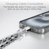 HyperGear TECHcessories | Universal Crossbody Phone Strap | Silver Chain with Black Vegan Leather