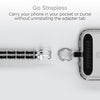 HyperGear TECHcessories | Universal Crossbody Phone Strap | Silver Chain with Black Vegan Leather