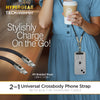 HyperGear TECHcessories | 2-in-1 Universal Crossbody Phone Strap and Charging Cable | Black
