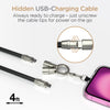 HyperGear TECHcessories | 2-in-1 Universal Crossbody Phone Strap and Charging Cable | Black