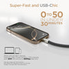 HyperGear TECHcessories | 2-in-1 Universal Crossbody Phone Strap and Charging Cable | Black