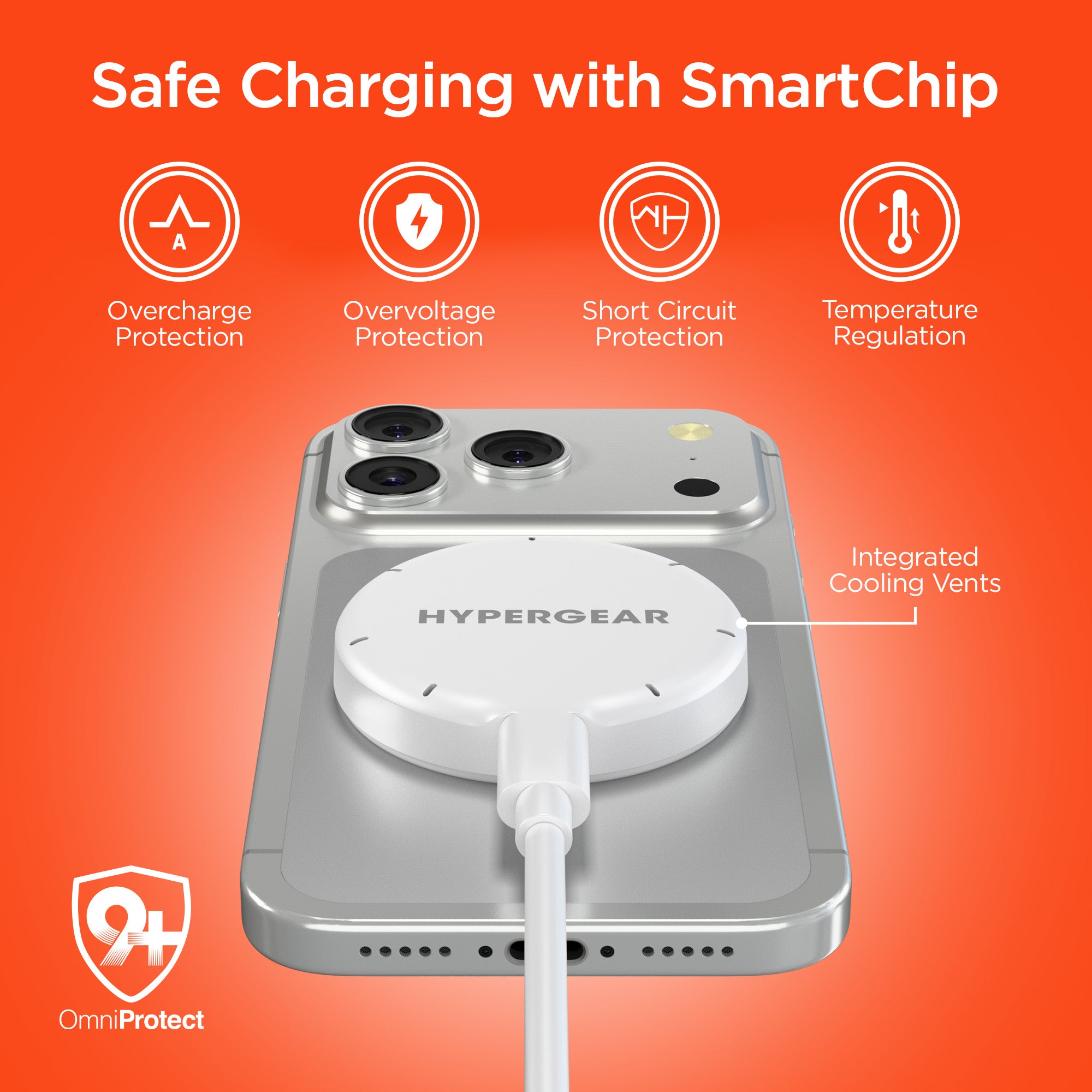 MaxCharge 15W Magnetic Wireless Fast Charger with Qi2 | White – HYPERGEAR
