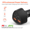 SpeedBoost 77W Quad-Port Fast Car Charger with Dual 30W USB-C PD PPS | 4ft USB-C Cable | Black