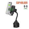 EZ Grip 15W Wireless Fast Charging Phone Mount | Cup Holder | Black