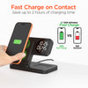 PowerFold 24/7 3-in-1 Wireless Charging Stand with Digital Alarm Clock | Black