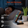 PowerFold 24/7 3-in-1 Wireless Charging Stand with Digital Alarm Clock | Black