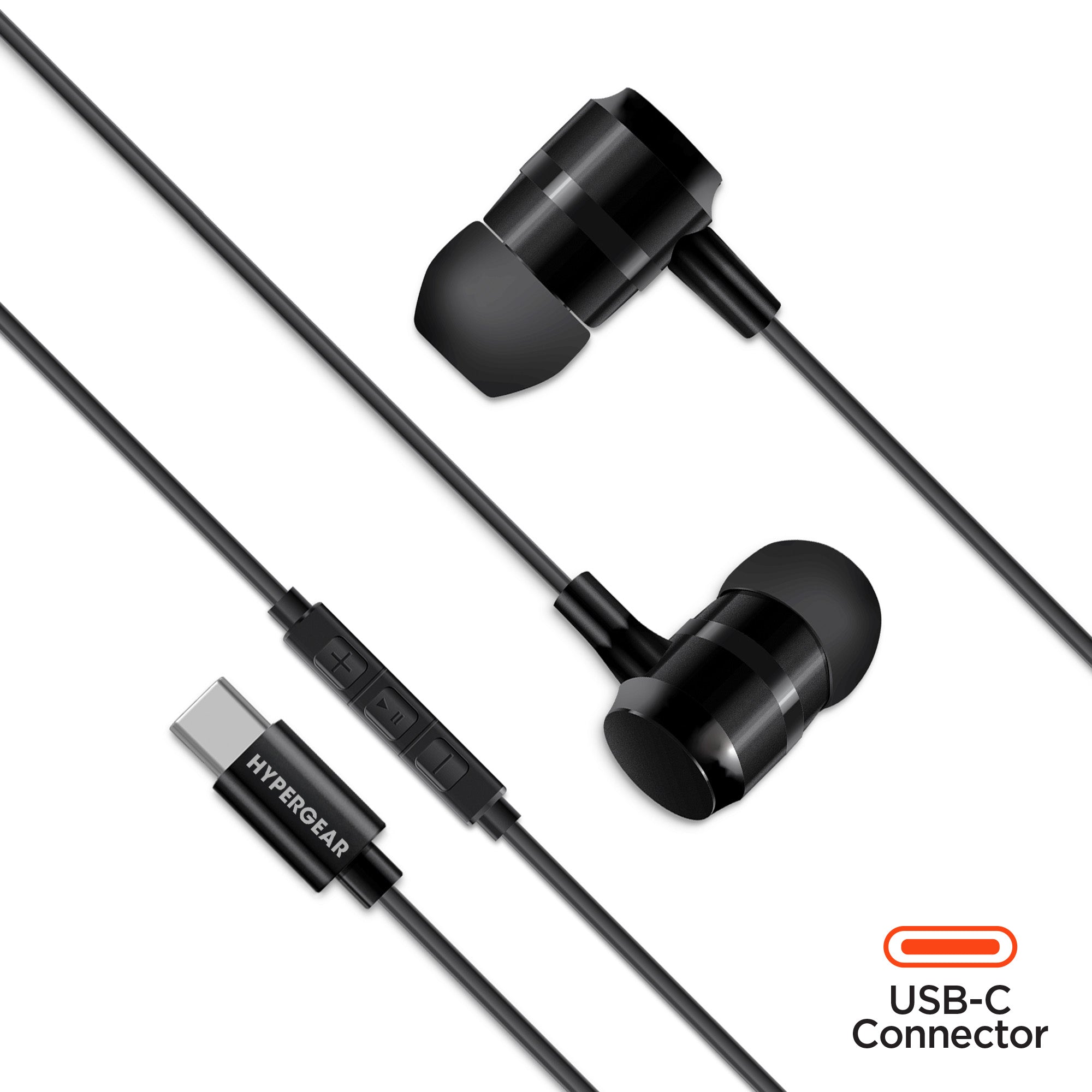 Wired USB-C High-Fidelity Metal Earbuds | Black – HYPERGEAR