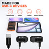 Wired USB-C High-Fidelity Metal Earbuds | Black