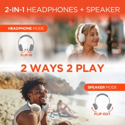 Flip 2-in-1 Wireless Headphones + Speaker | White