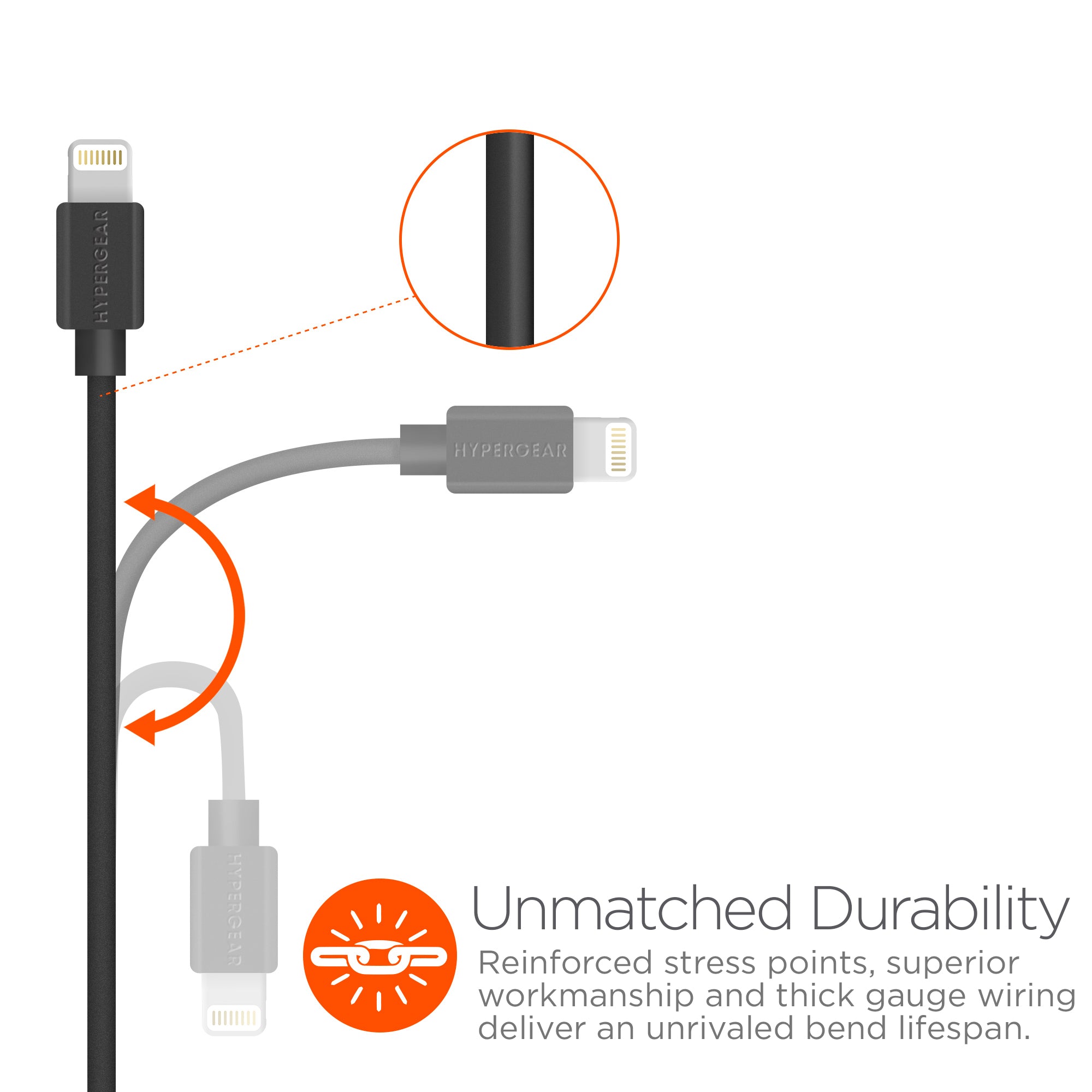 USB to MFi Lightning Rounded Cable | 4ft | Black