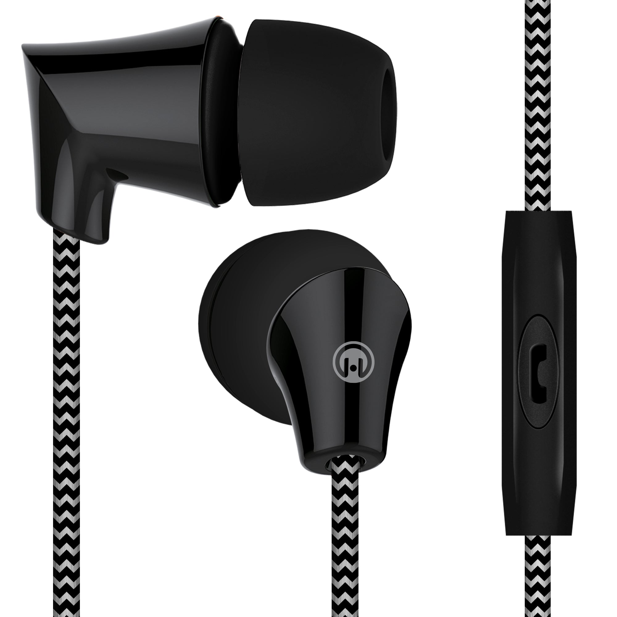 Sound Wavez Braided Earphones - Black