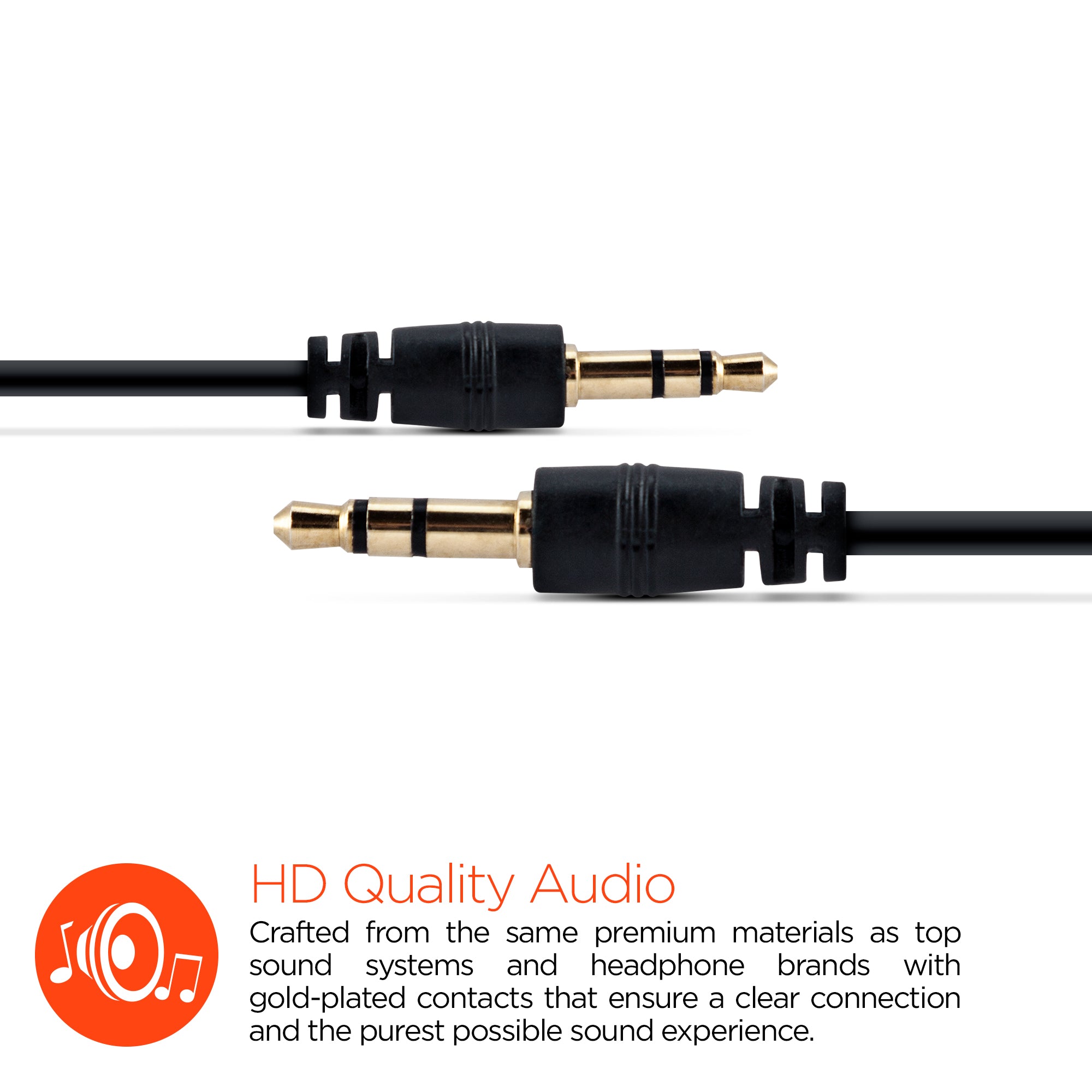 3.5mm Aux Audio Cable | 2ft | Black