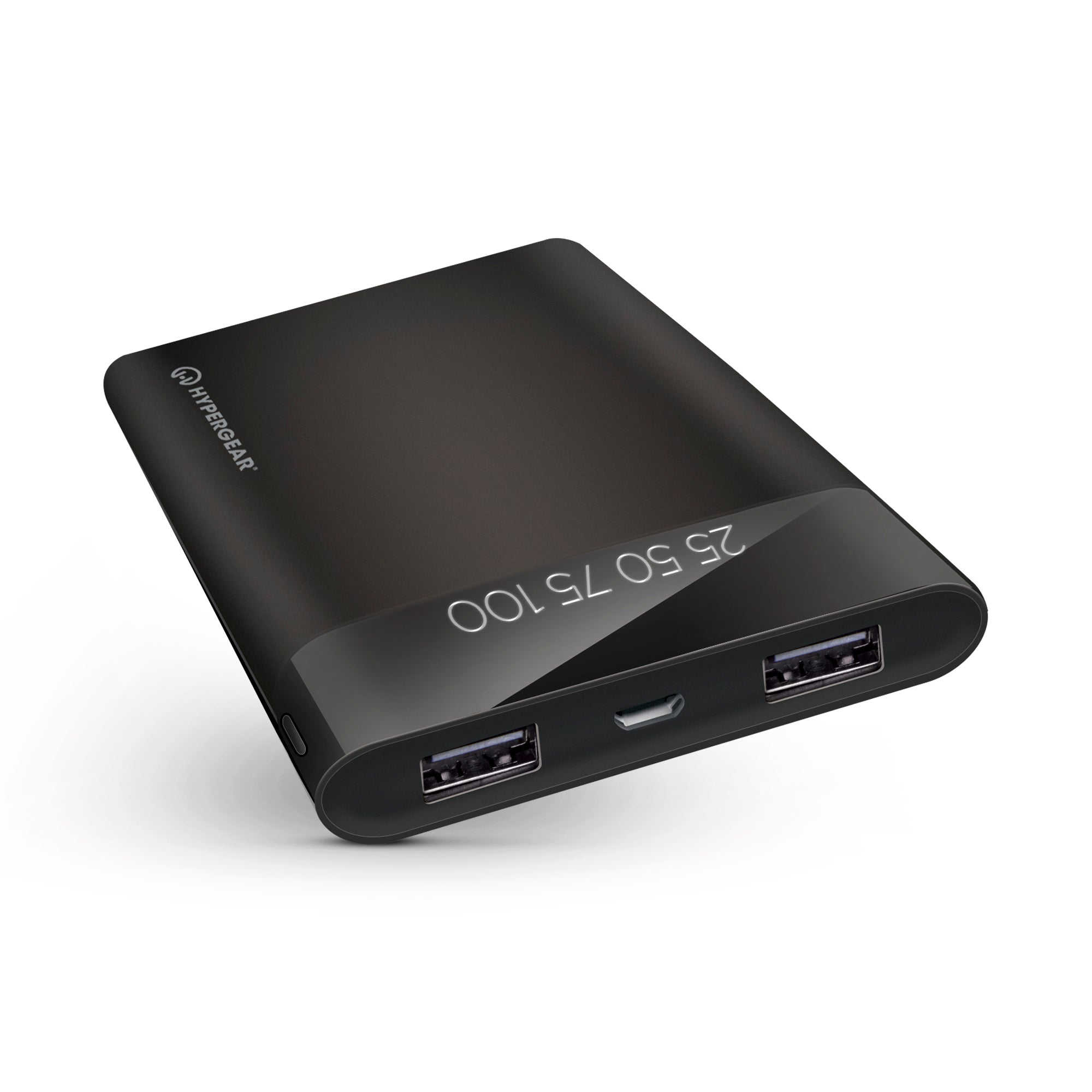 8,000mAh | Dual USB Portable Battery Pack with Digital Display | Black