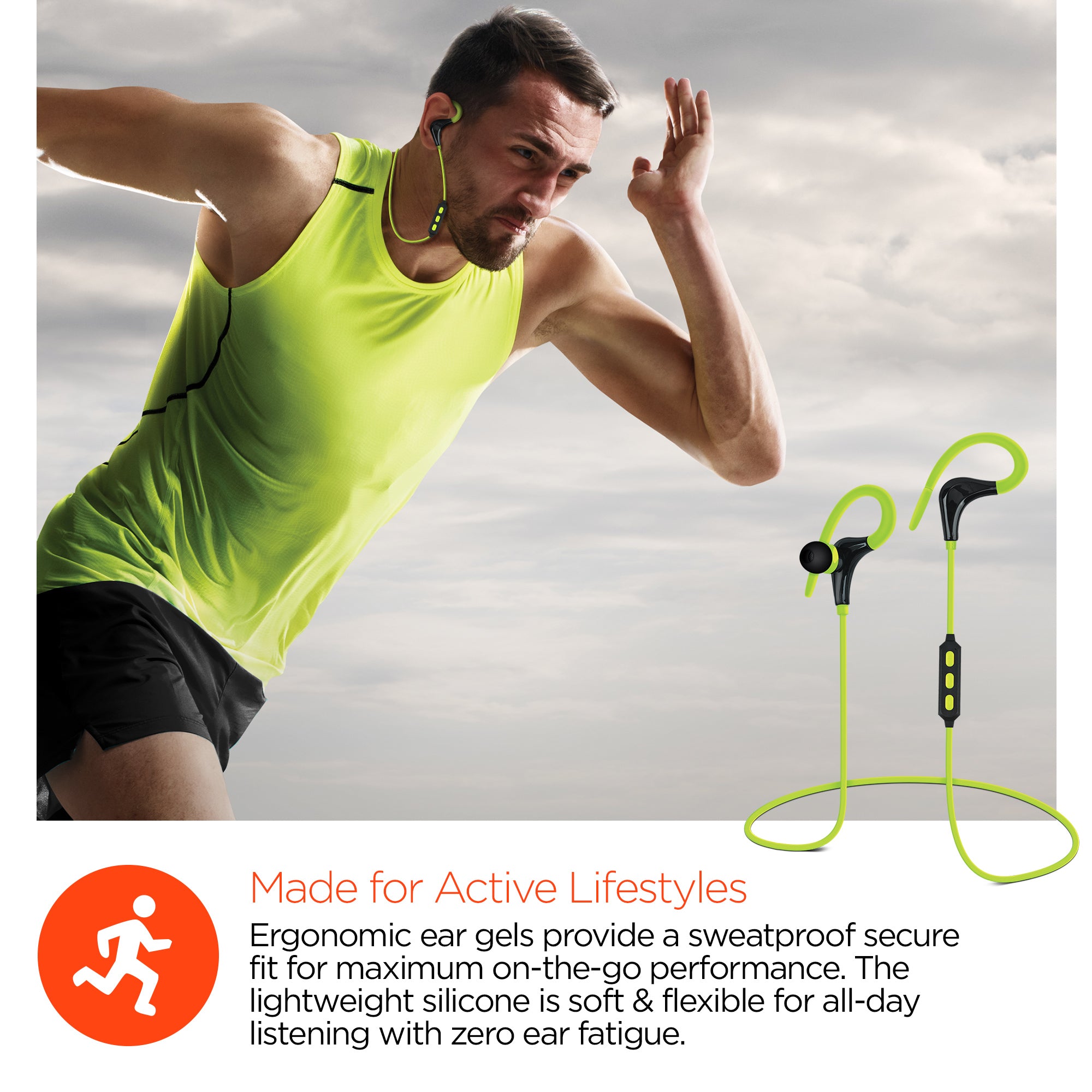 Marathon Sport Wireless Earphones - Energy Green