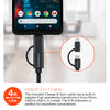 12W USB Rapid Wall Charger | 4ft USB-C + Micro USB Hybrid Cable | Black