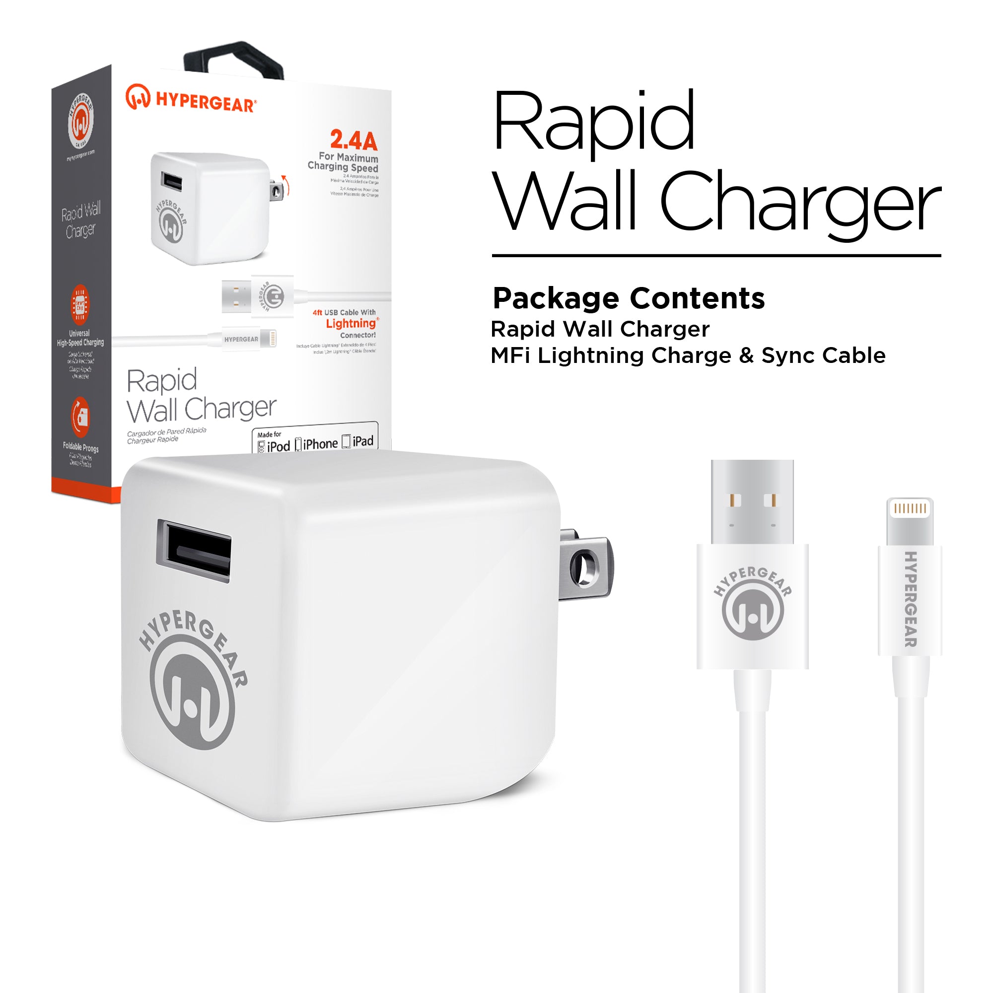 Kit de charge pour iPhone 12 - câble lightning/C et chargeur