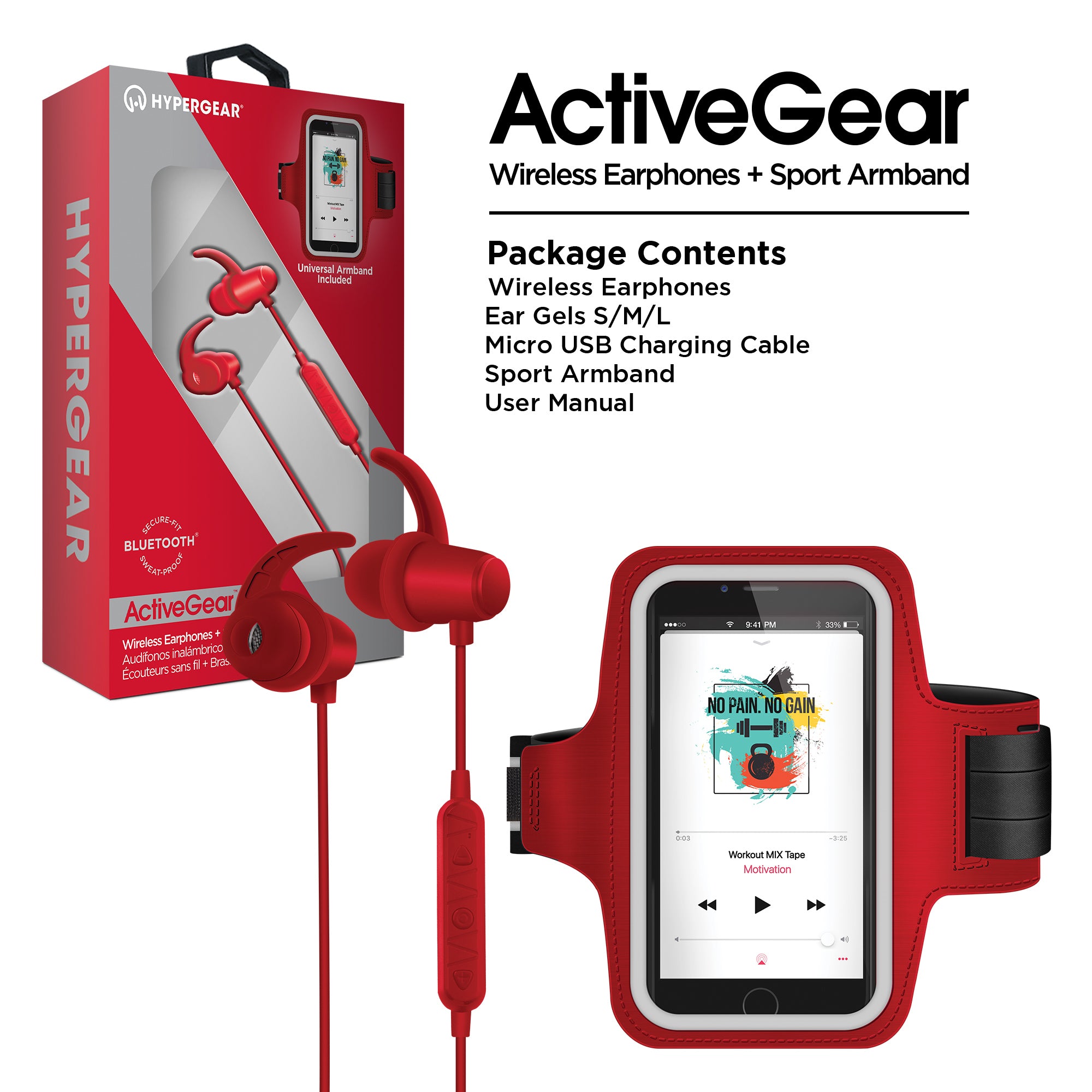 ActiveGear Wireless Earphones + Sport Armband Set