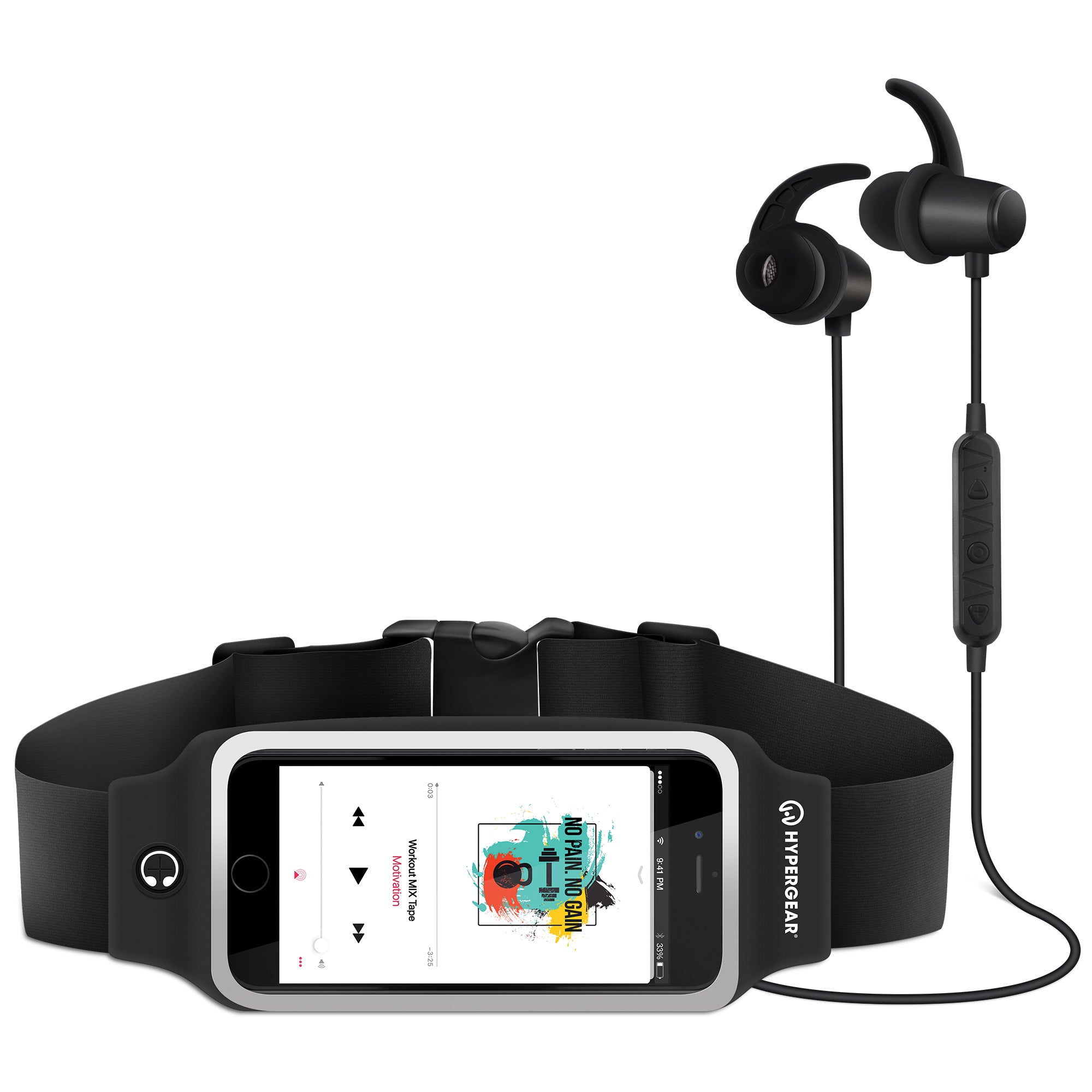 ActiveGear Wireless Earphones + Sport Belt Set