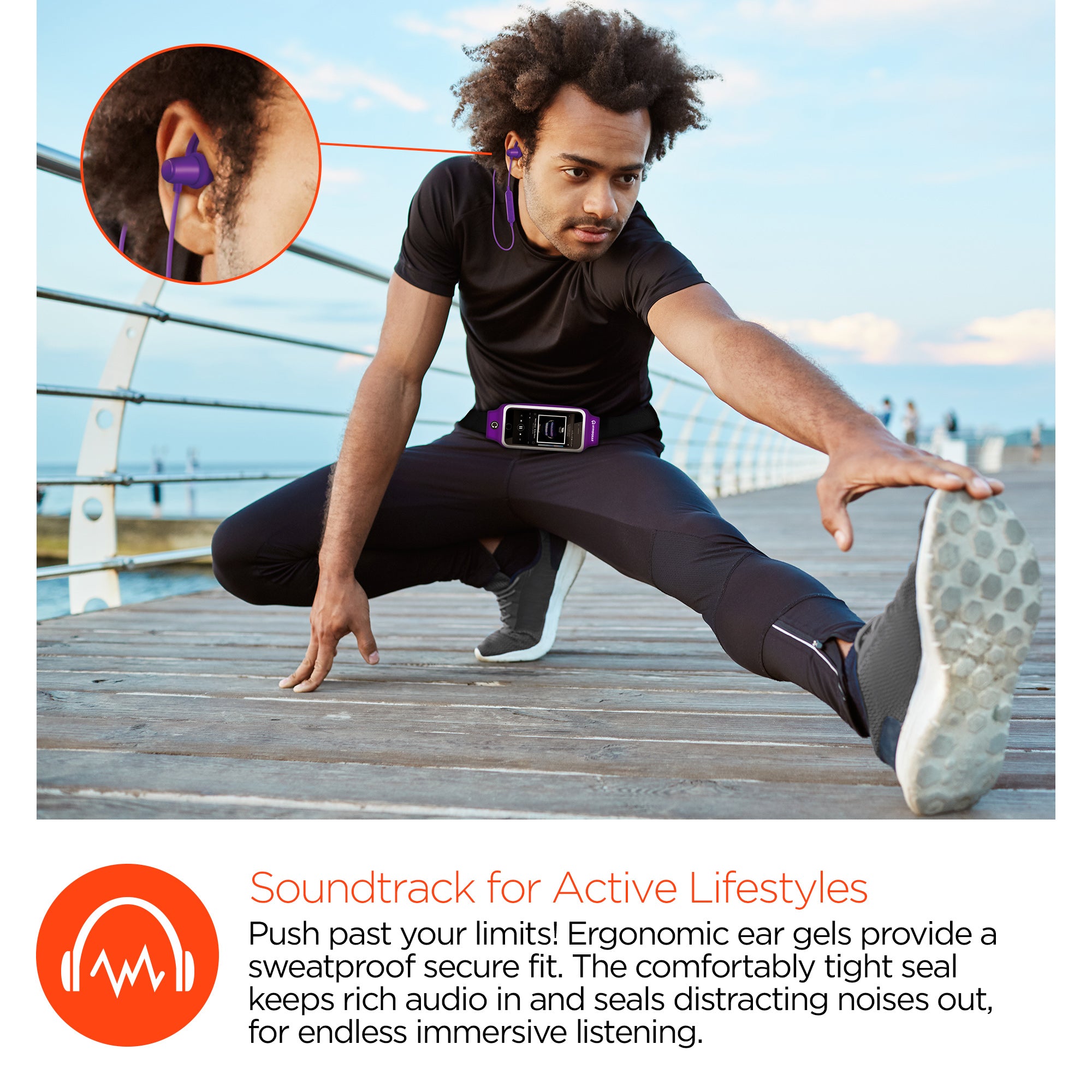 ActiveGear Wireless Earphones + Sport Belt Set