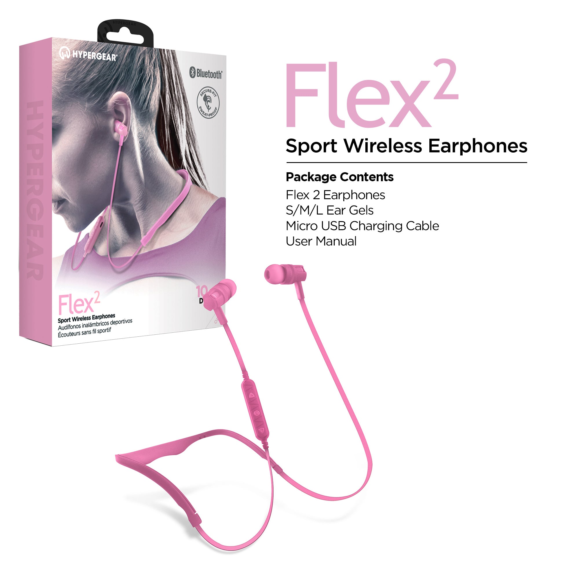 HyperGear Flex 2 Sport Wireless Earphones - Rose​ – HYPERGEAR