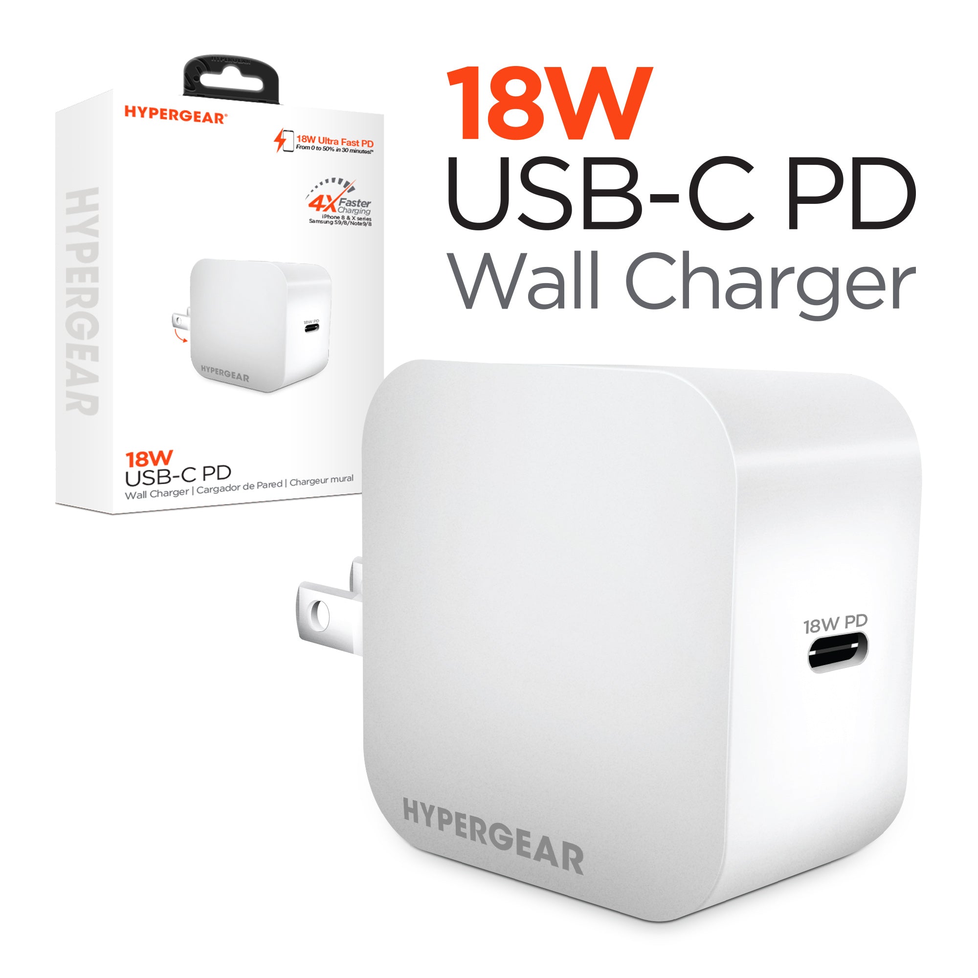 18W USB-C PD Wall Charger, USB Type-C Charger
