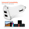 17W Dual USB Car Charger | White