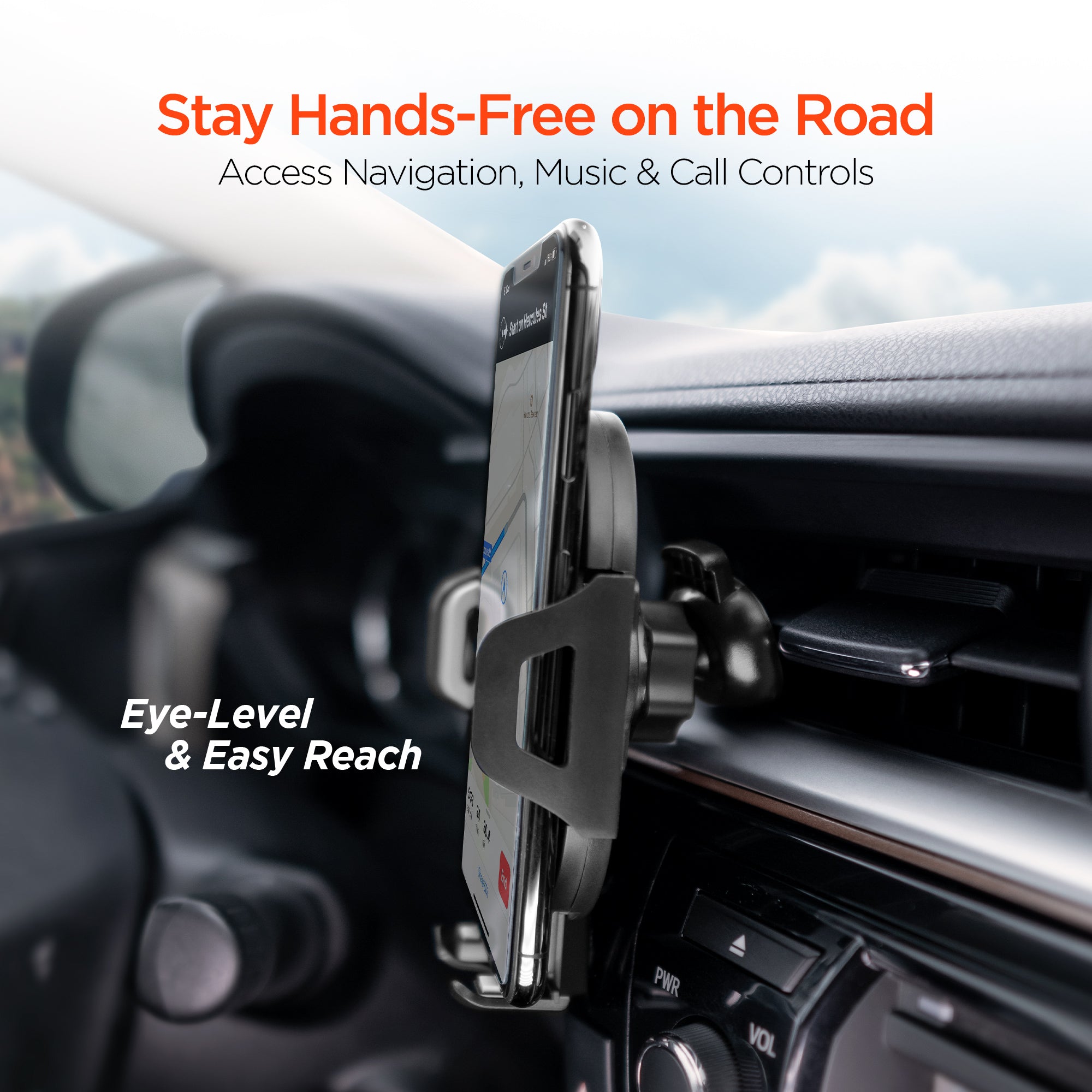 3-in-1 Phone Mount Kit | Vent + Dashboard + Windshield | Black