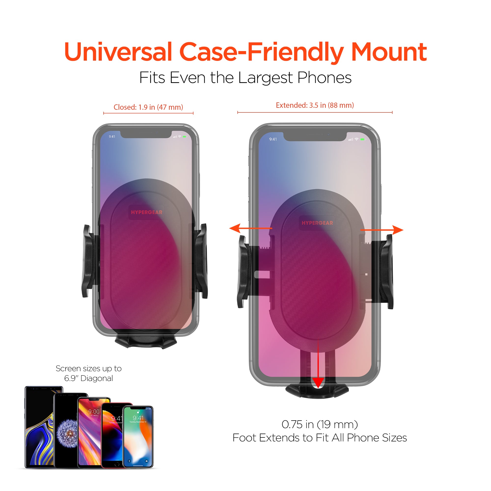 3-in-1 Phone Mount Kit | Vent + Dashboard + Windshield | Black