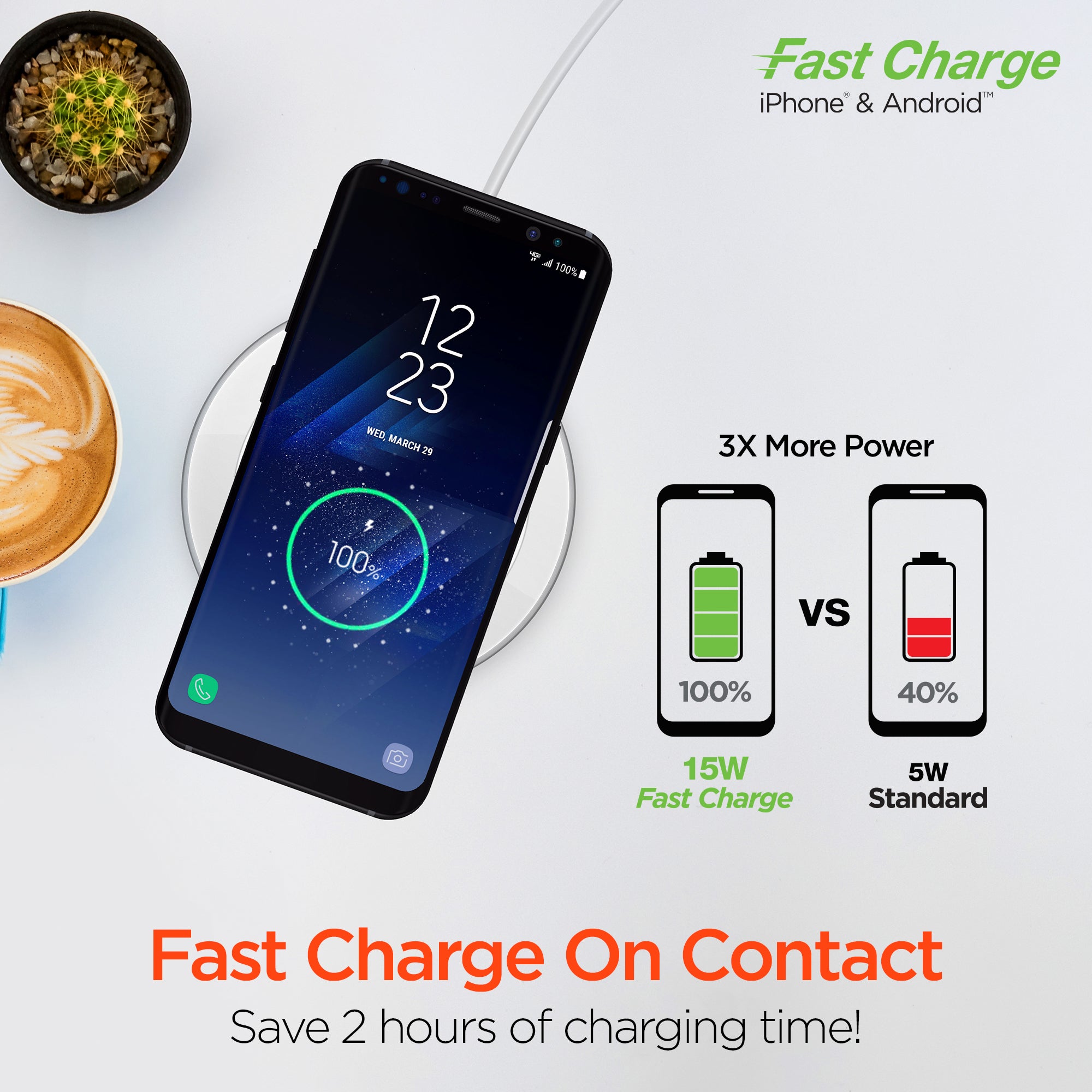 ChargePad Pro 15W Wireless Fast Charger | White