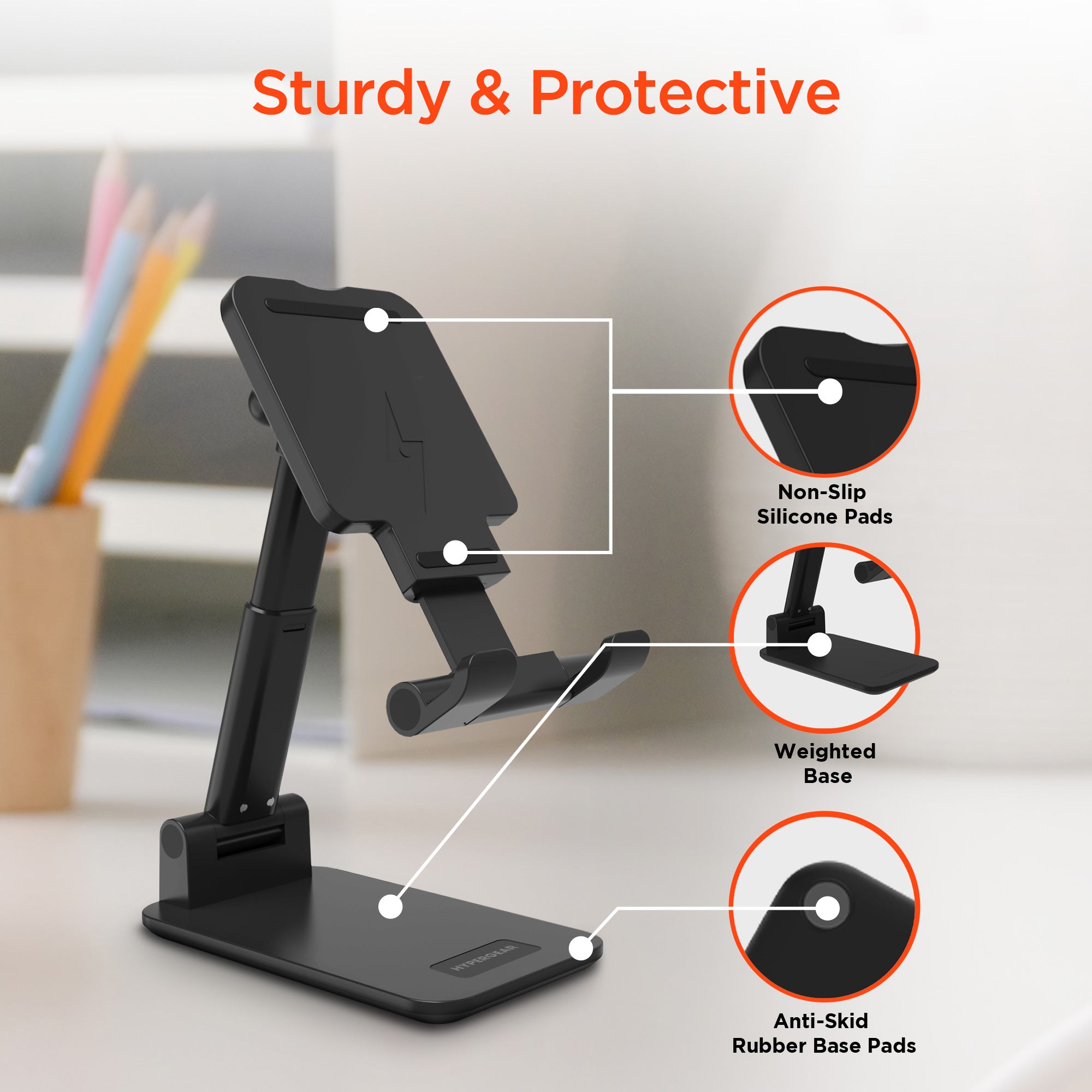 PowerFold 10W Wireless Fast Charging Stand | Black