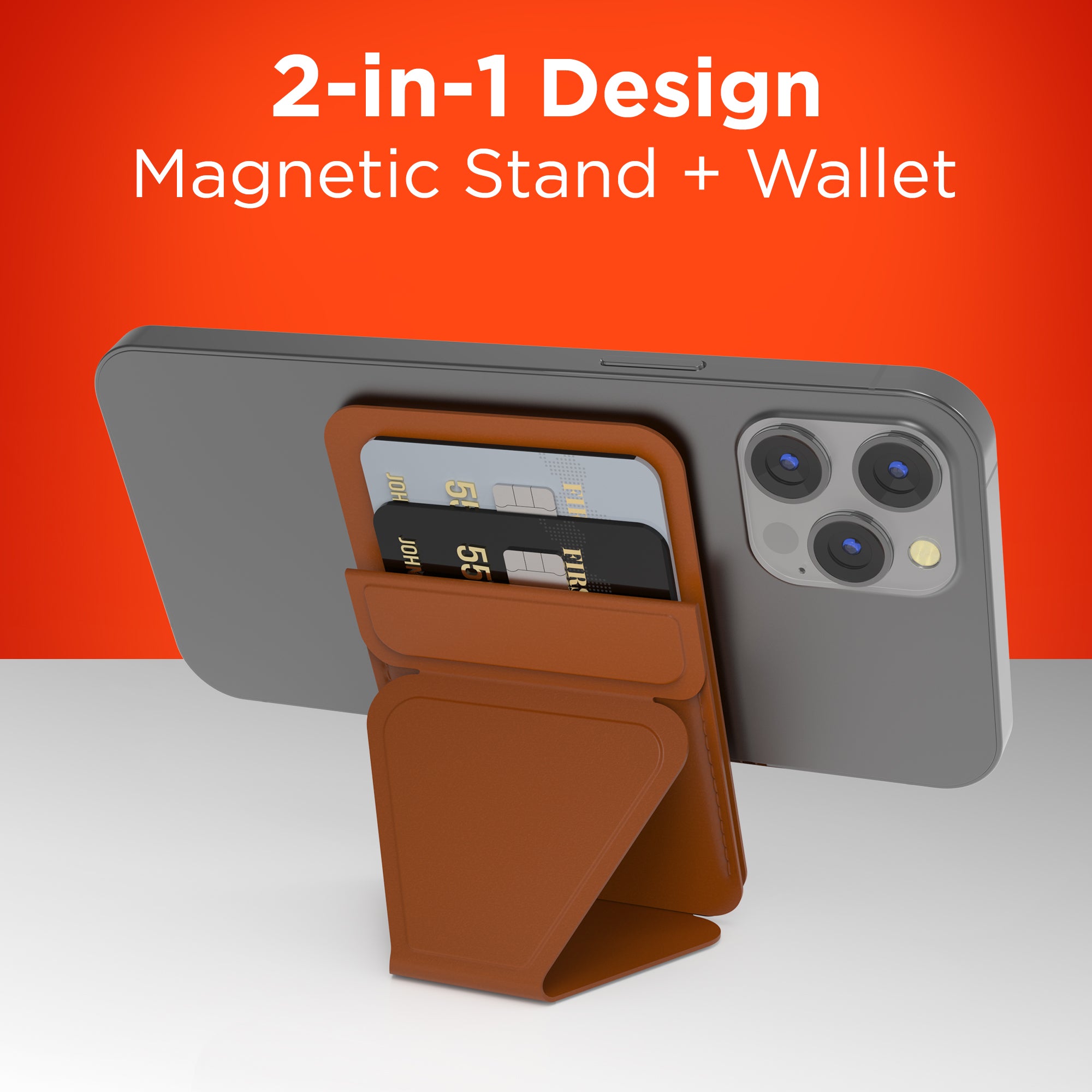 MagFold Stand + Wallet for MagSafe | Brown
