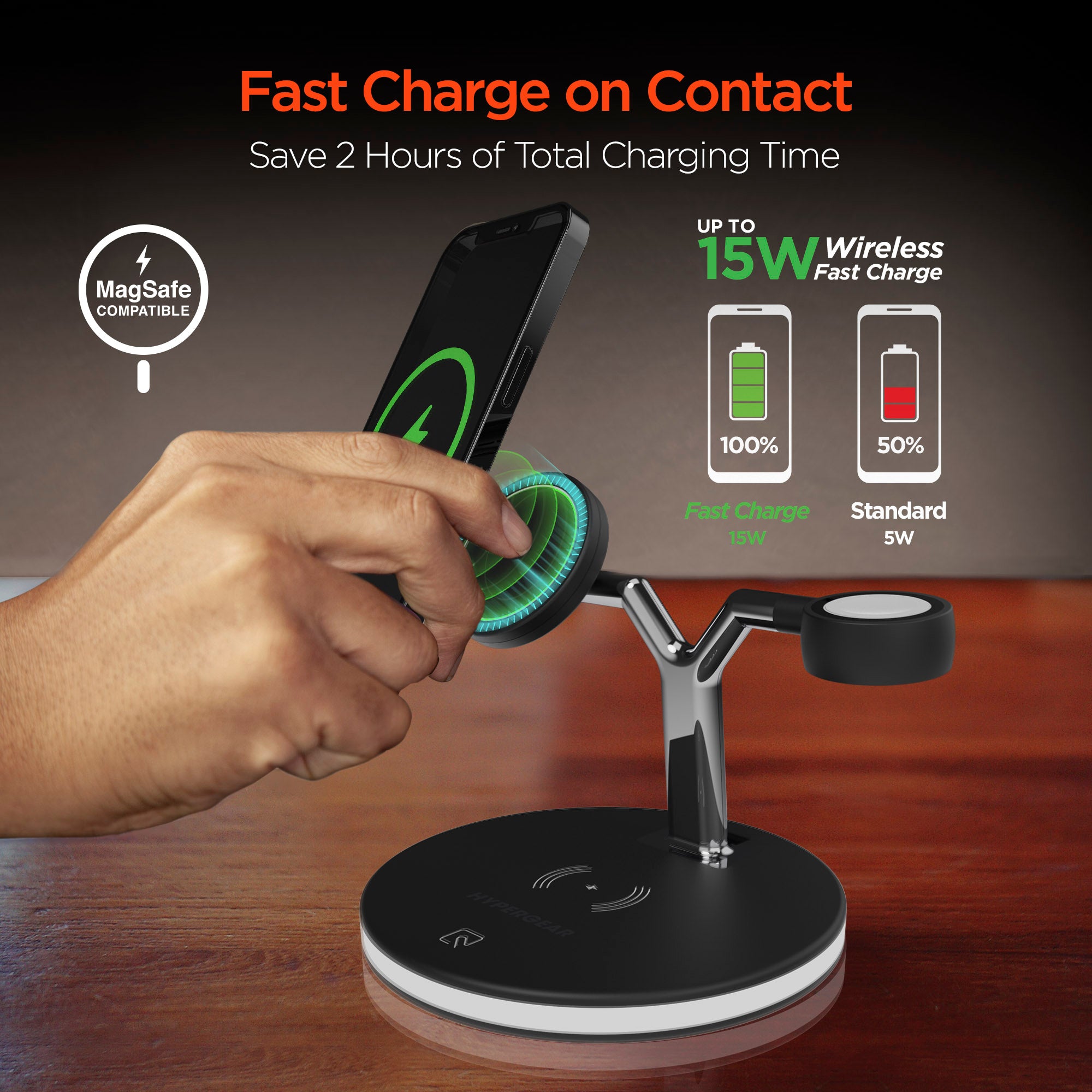 Belkin 3-in-1 Wireless Charger - Fast Charging Stand for Apple iPhone,  Apple Watch & AirPods Case Compatible Qi Station For Multiple Devices -  Black