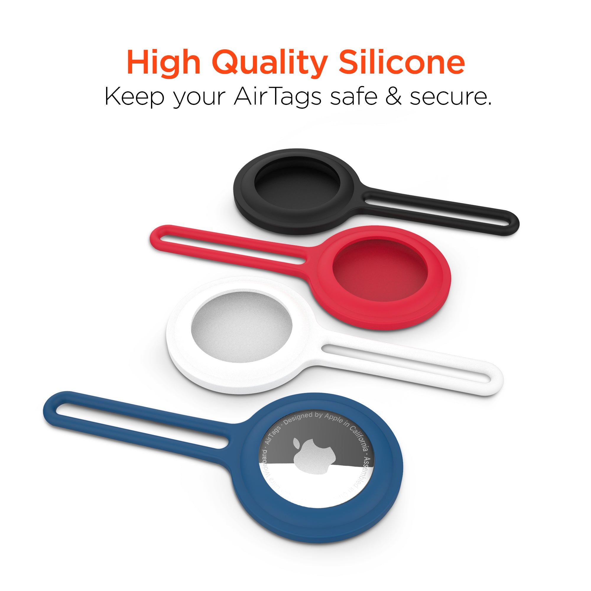 AirCover Silicone Loop for AirTag 4 Pack Multi-Color