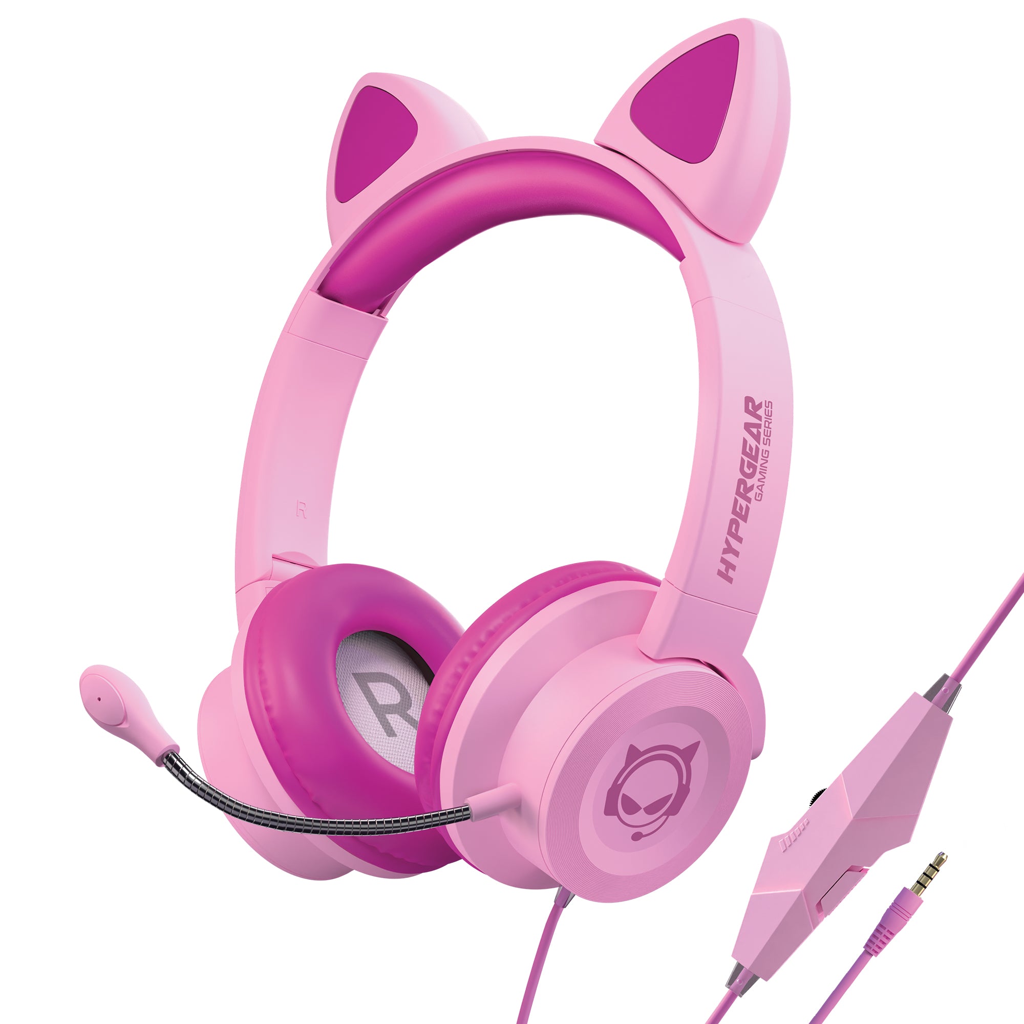 Gaming Headset for Kids Cat Ear Headphones - PINK