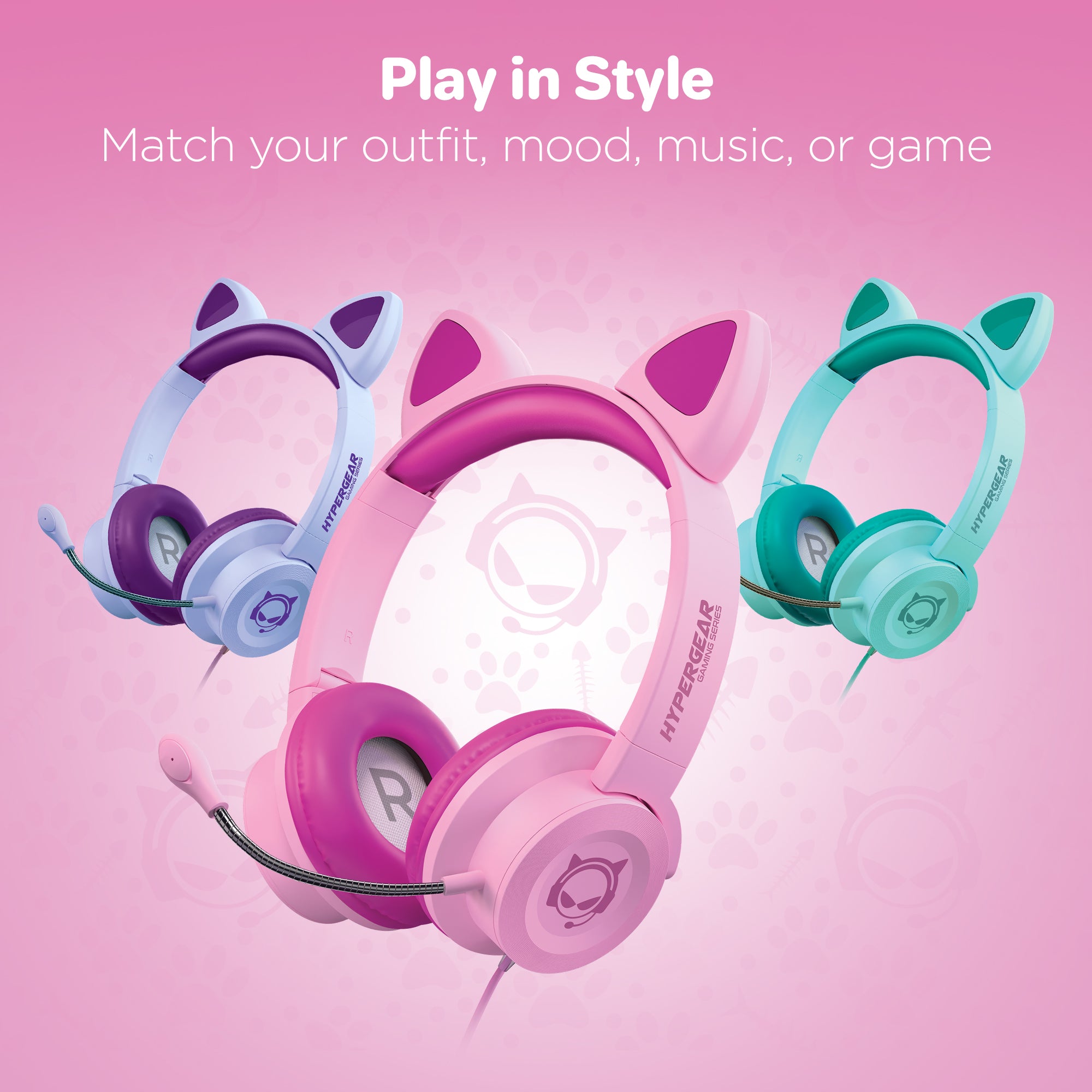 Kombat Kitty Gaming Headset Pink