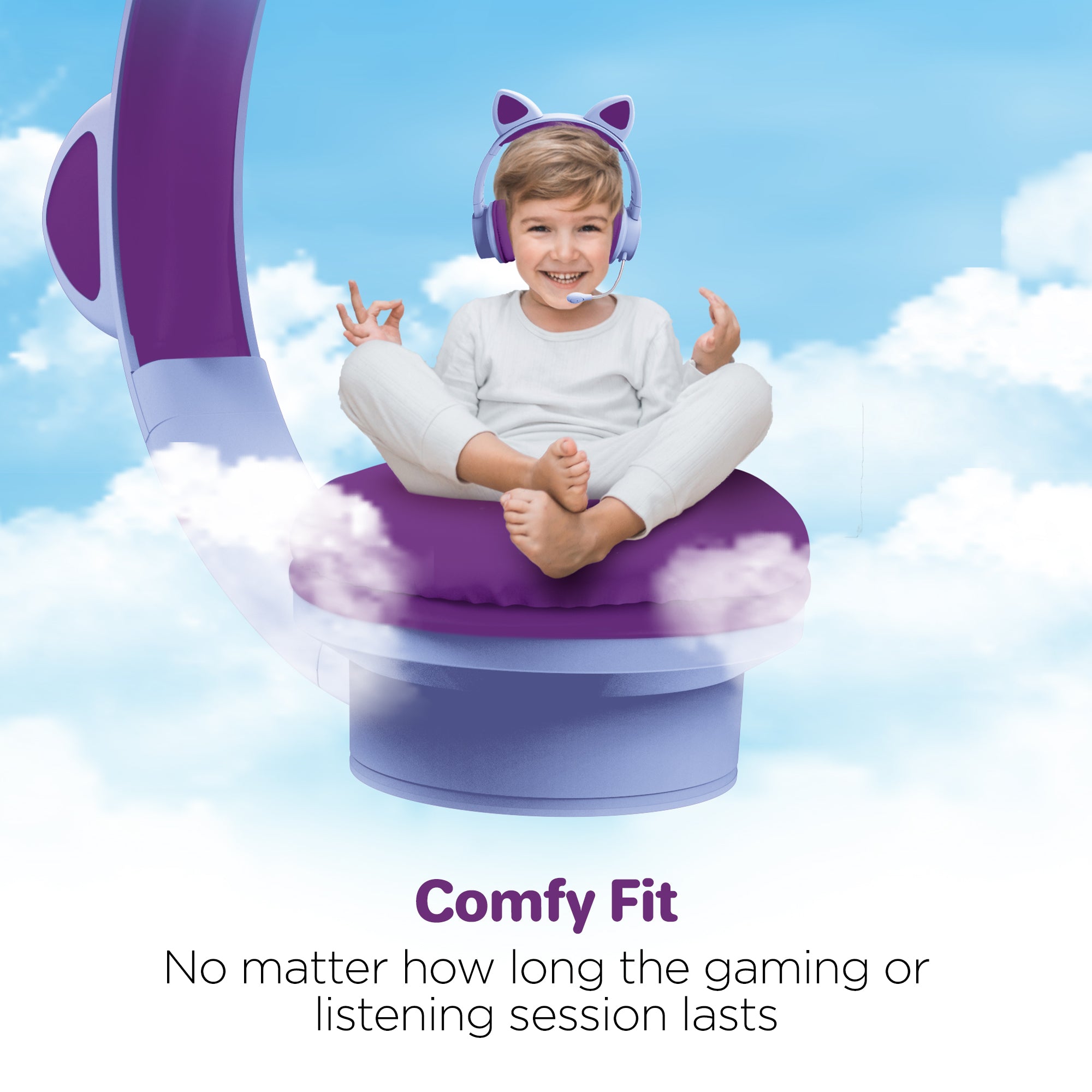 Kombat Kitty Gaming Headset Purple