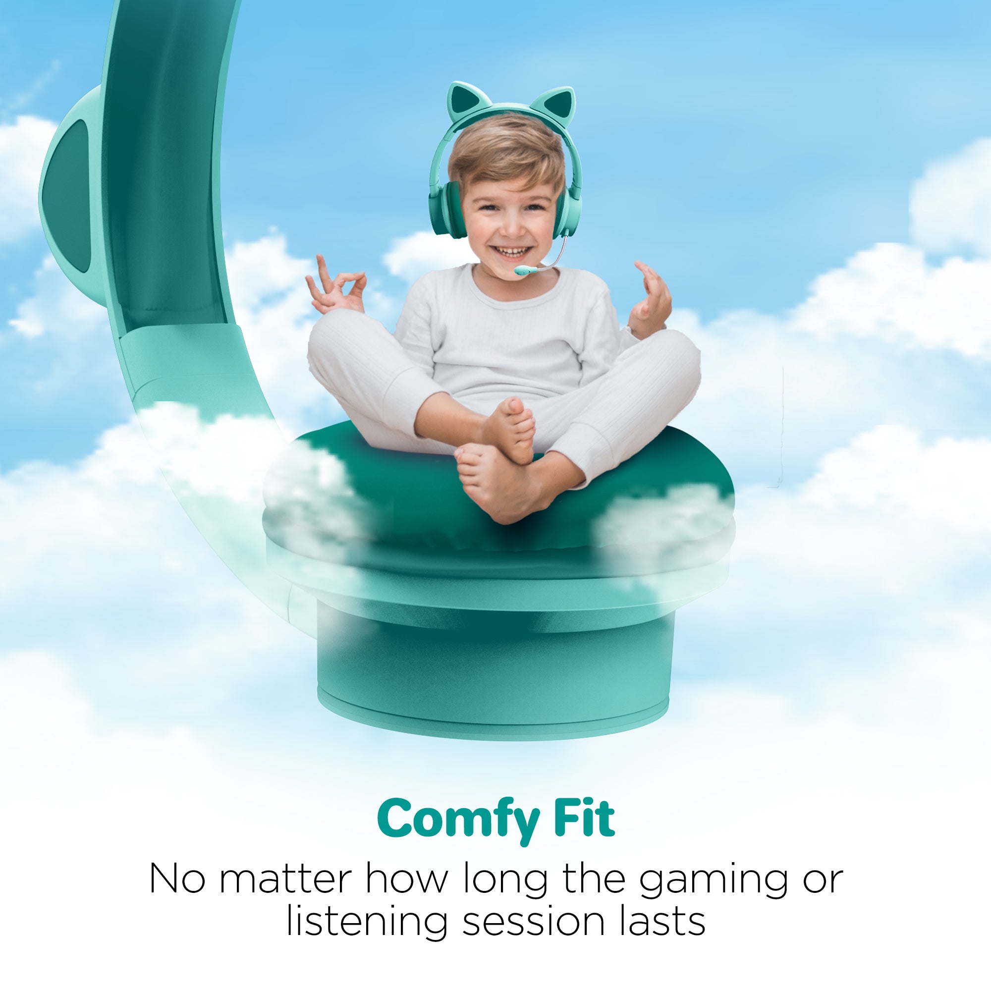 Kombat Kitty Gaming Headset Teal