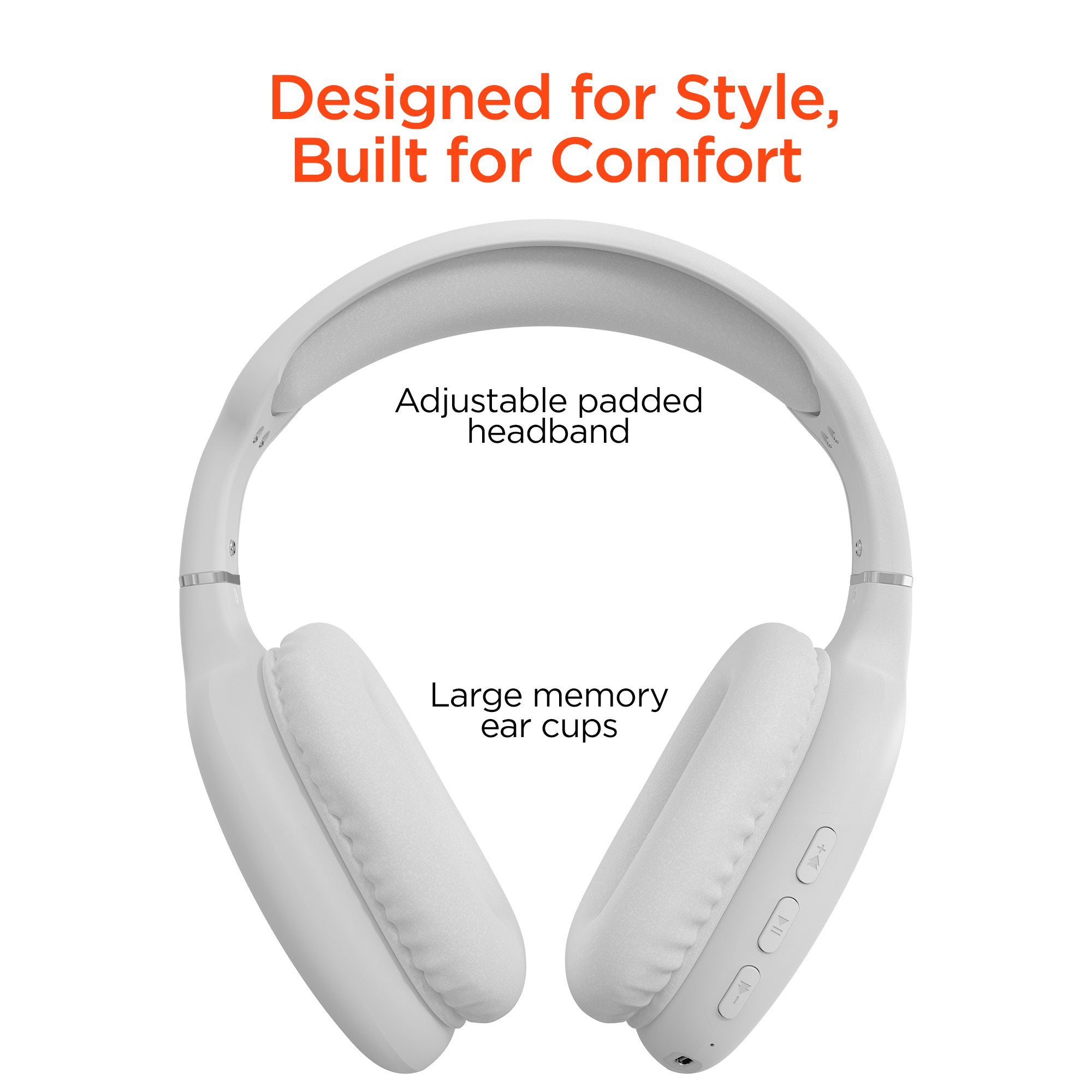 Wireless Headphones, HD Stereo, 10HRS Play WHITE | – HYPERGEAR