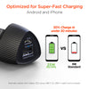 SpeedBoost 25W USB-C PD + 12W USB Fast Car Charger with PPS | Black