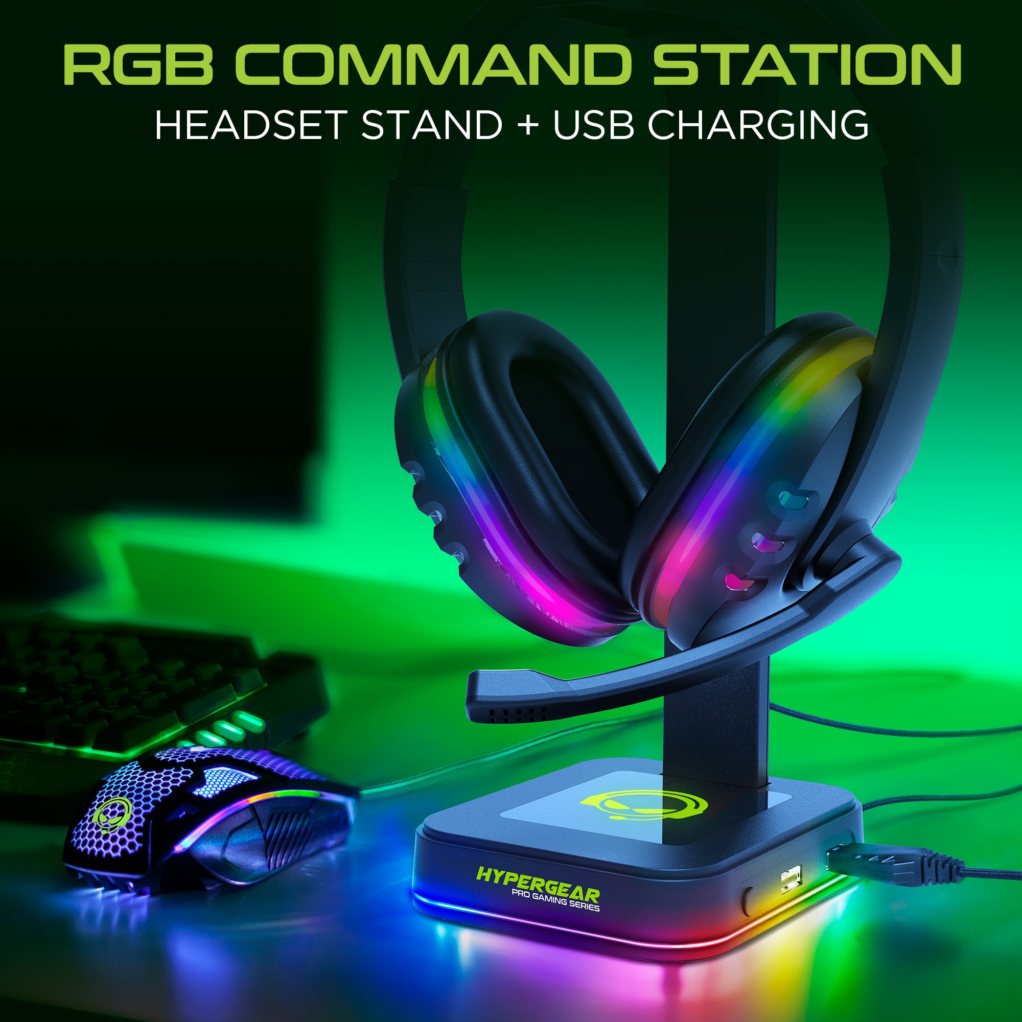 Celly Cyberstation - rgb gaming headphones stand Rete CYBERSTATIONBK Epto