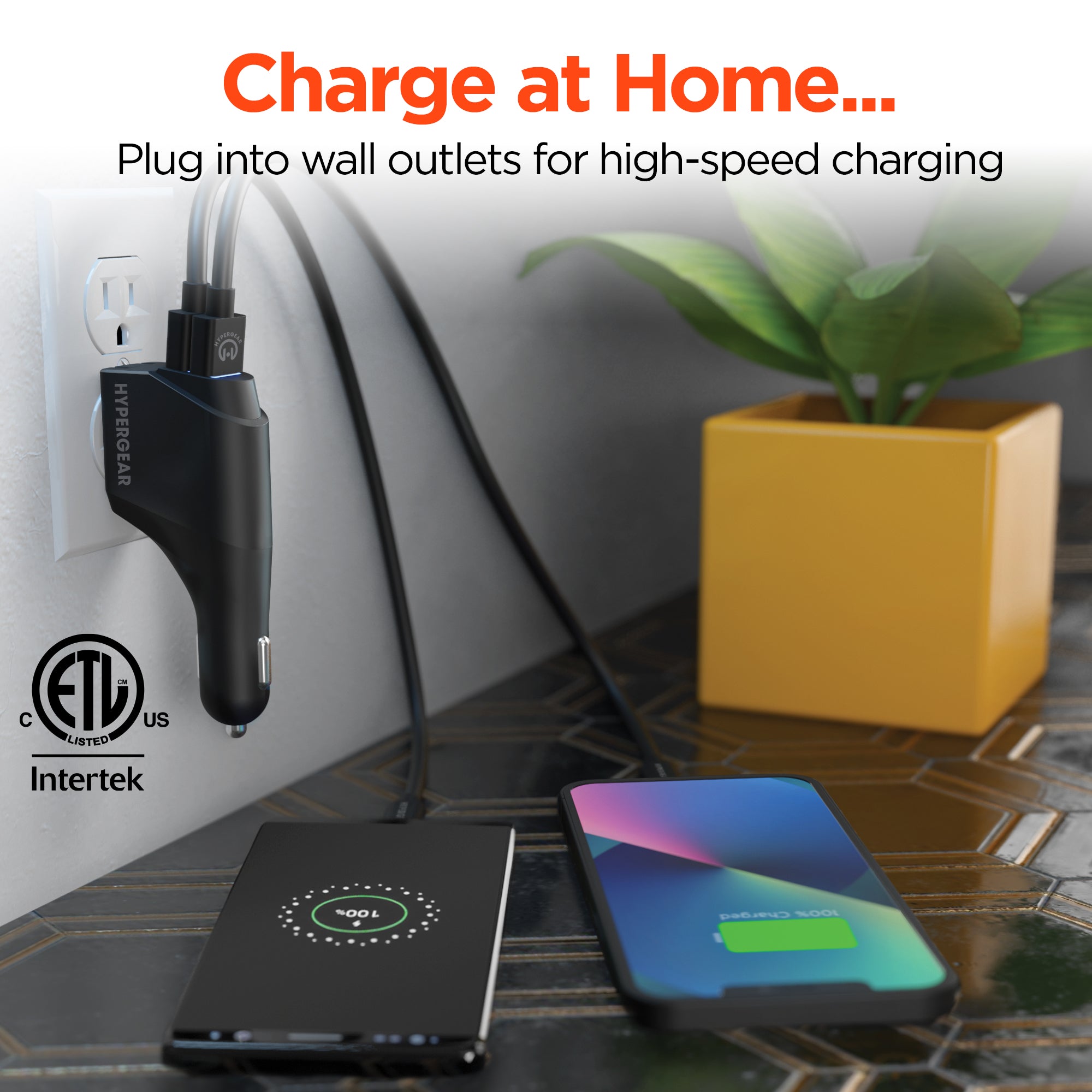 Hybrid 10W Dual USB Car + Wall Charger | Black