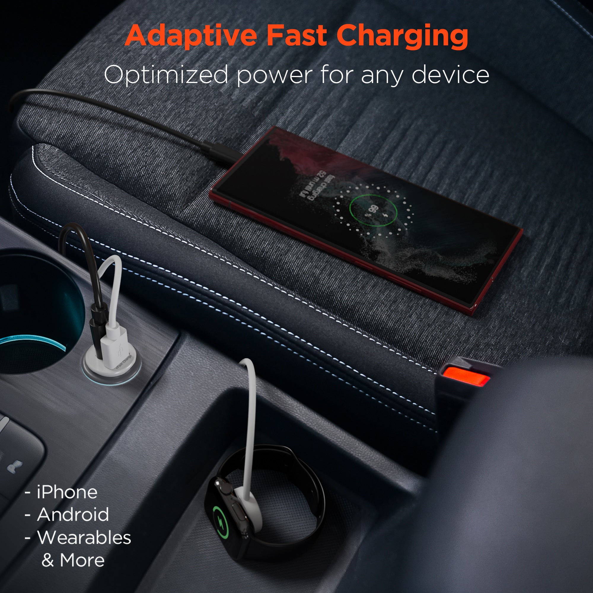 mini 20W USB-C PD + 18W USB Fast Car Charger | White