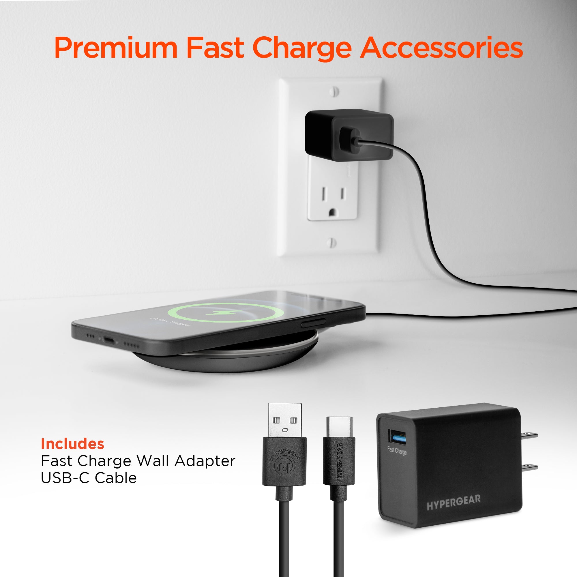 ChargePad Pro 15W Wireless Fast Charger with USB-C Connector | Black