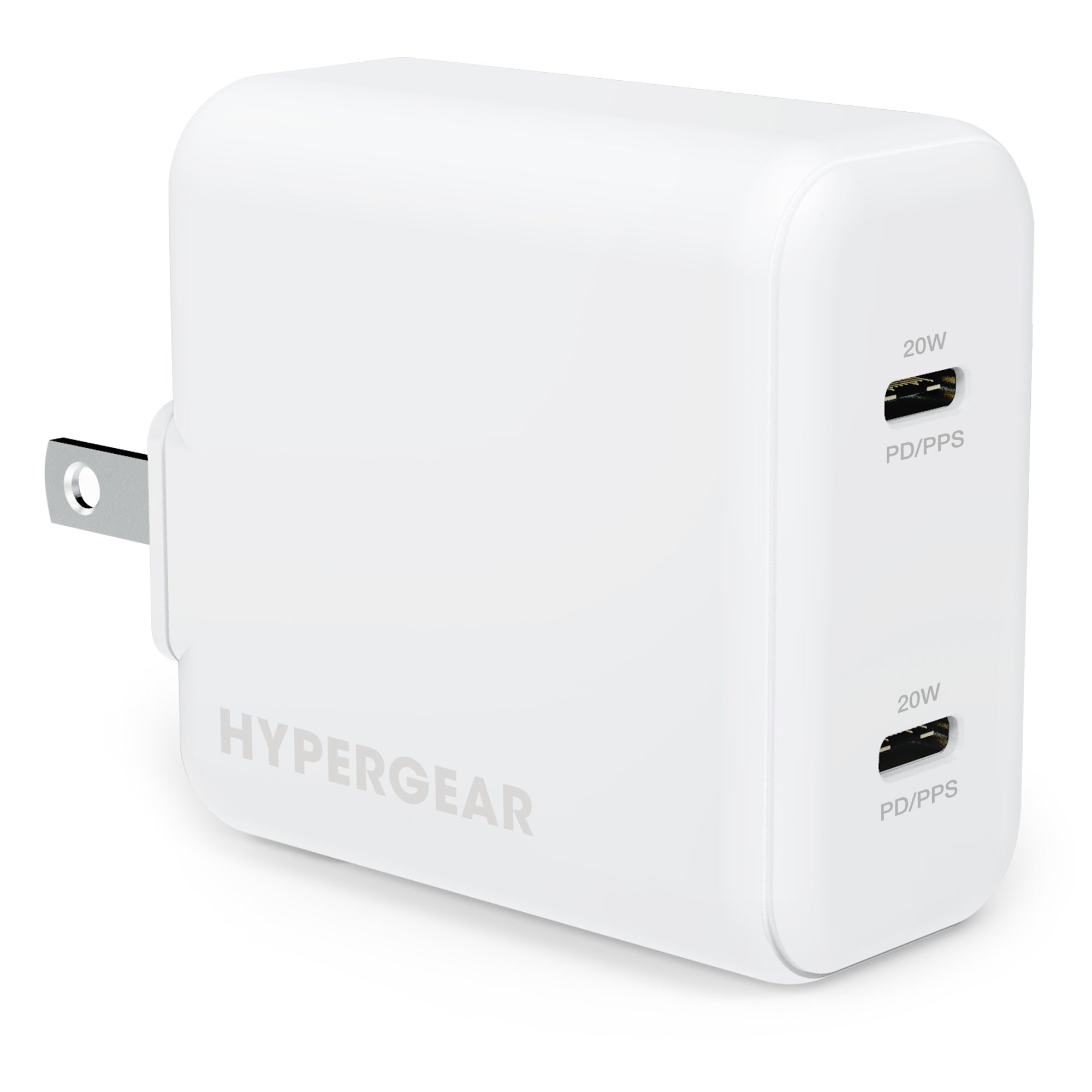 SpeedBoost 20W USB-C PD + 20W USB-C PD Fast Wall Charger with PPS | White